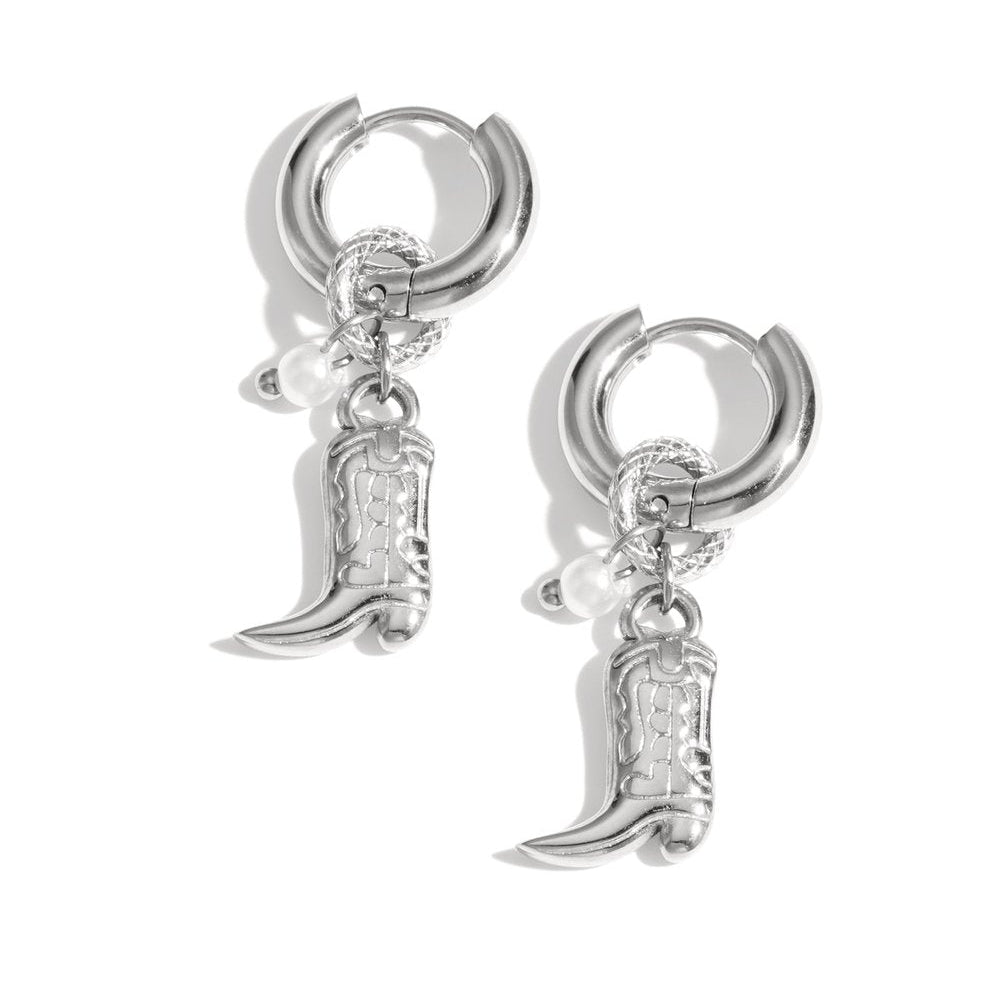 Oorbellen 'Hanger parel cowboy boots'