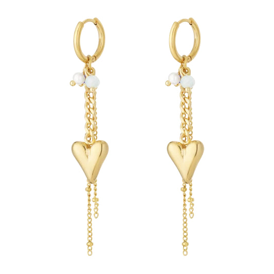 Oorbellen 'Hanger lang hartje'