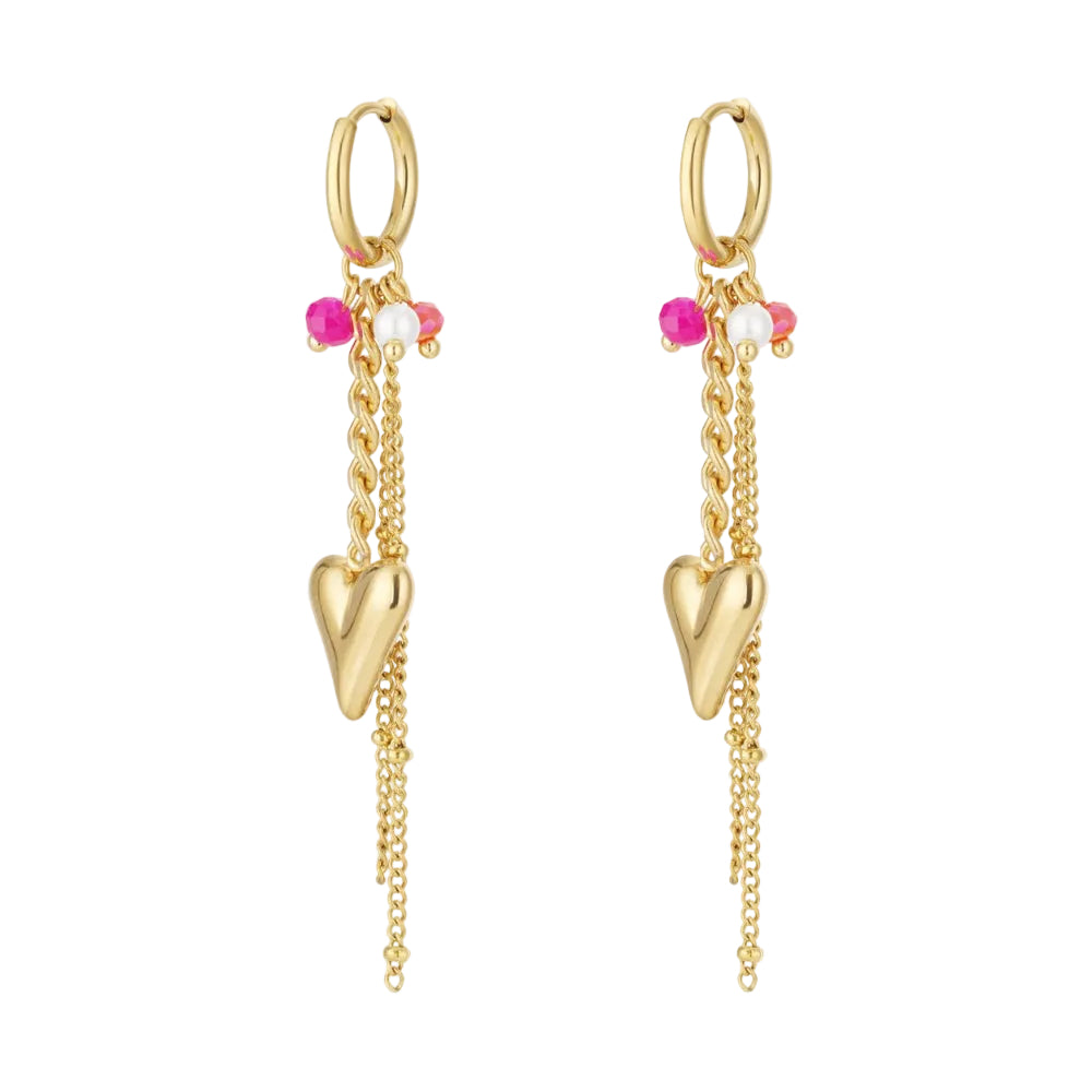 Oorbellen 'Hanger lang hartje'