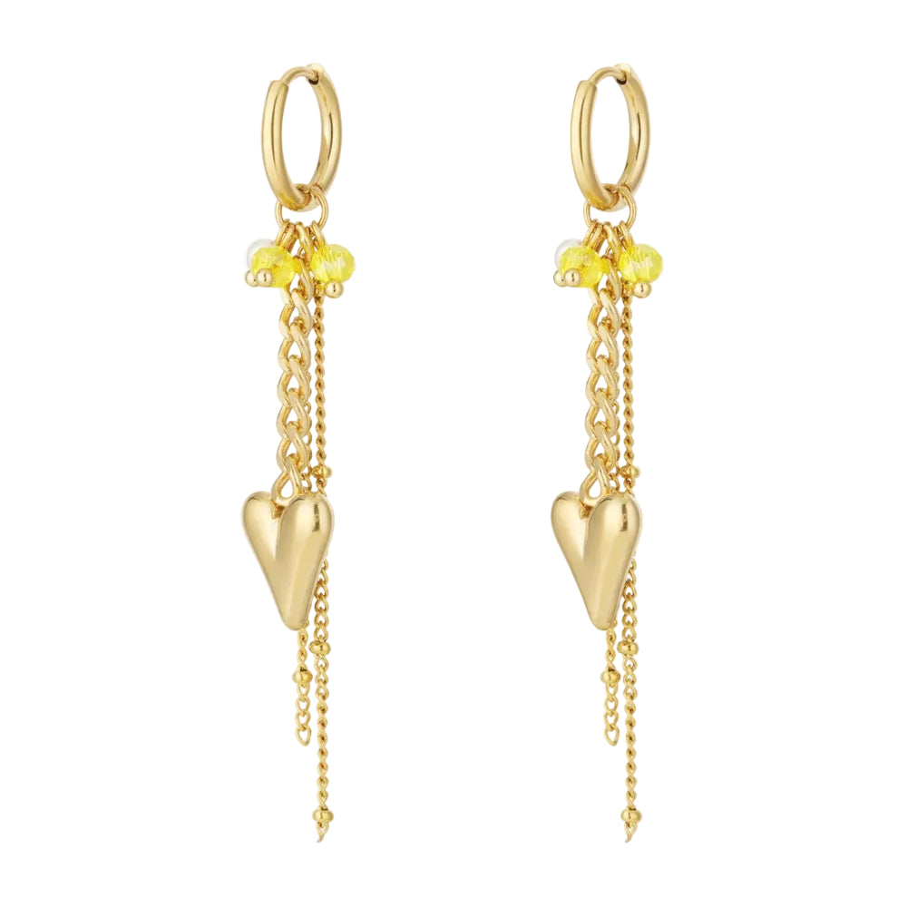 Oorbellen 'Hanger lang hartje'