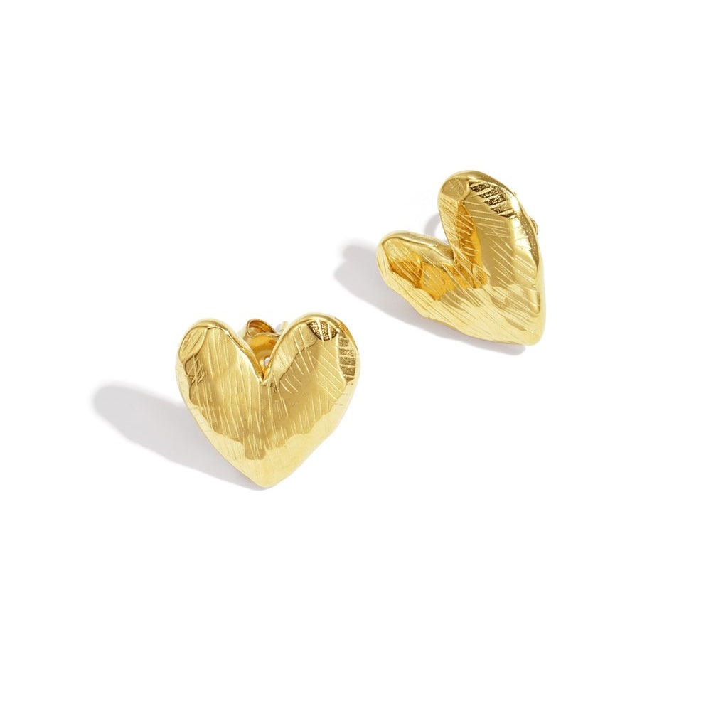 Oorbellen 'Gestructureerd hart'