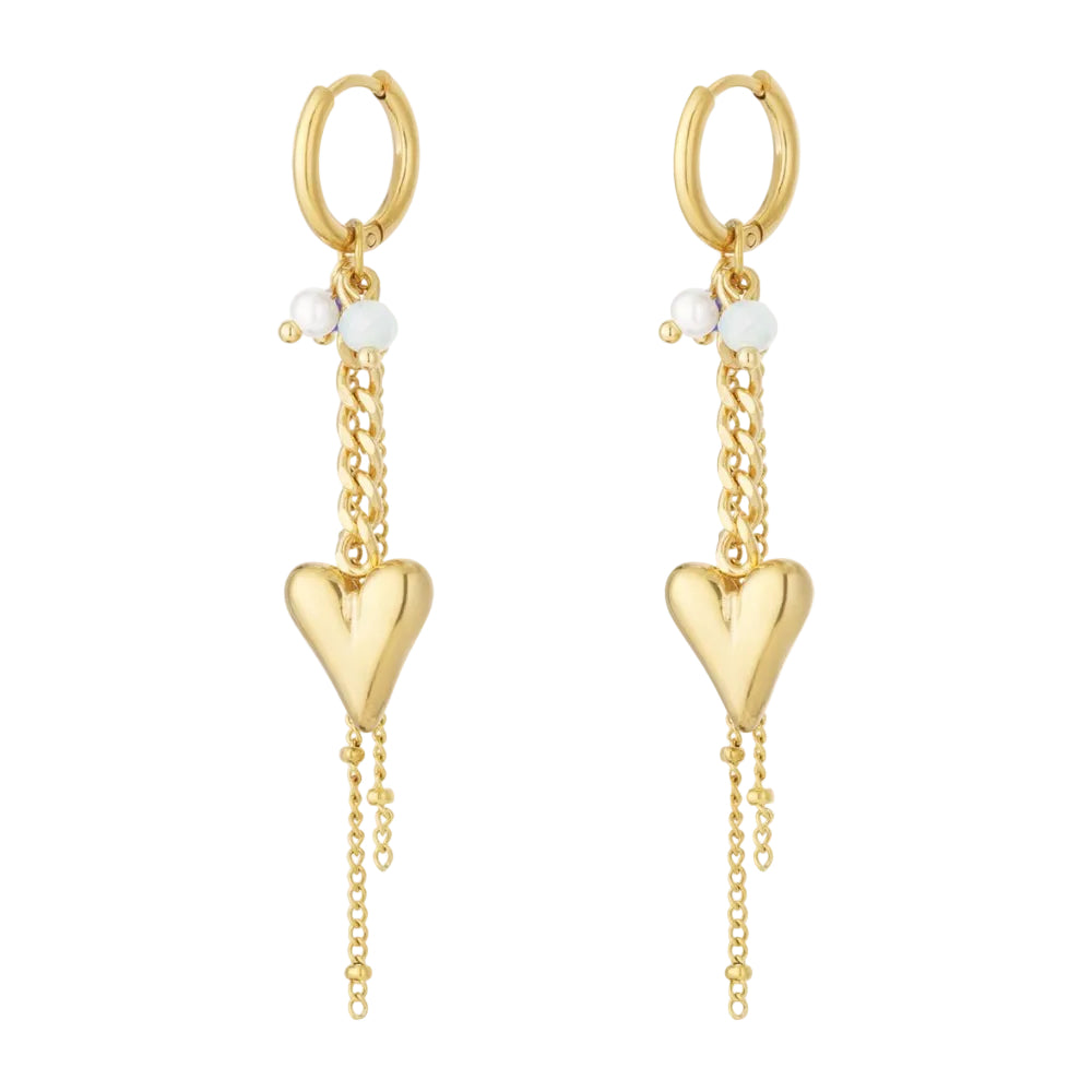 Oorbellen 'Hanger lang hartje'